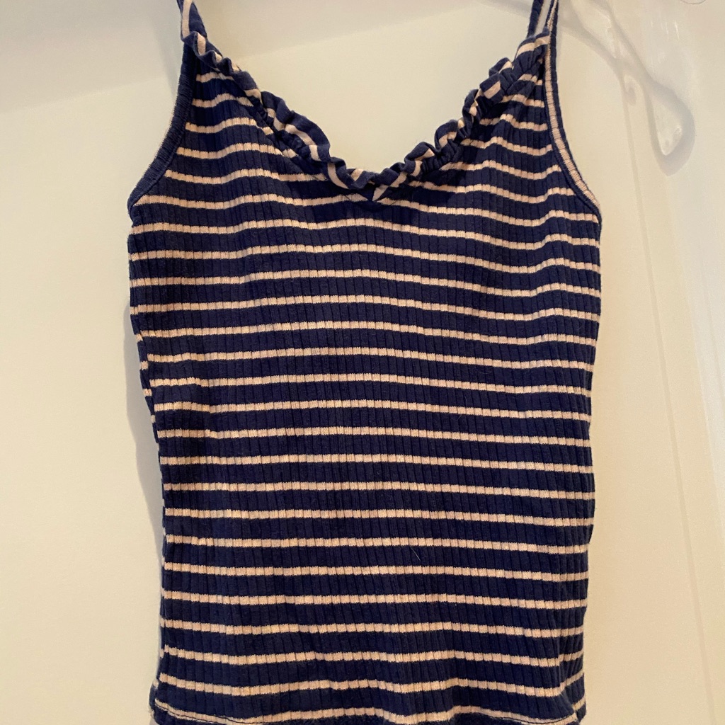 Top Shop Navy Crop Tank